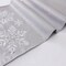 Christmas Table Runner 90 Inch Extra Long, Silver Grey Snowflake Xmas Holiday Tabletop Decor, Embroidery Table Centerpieces with Sequins and Diamonds, Glittering Winter Home Decorations